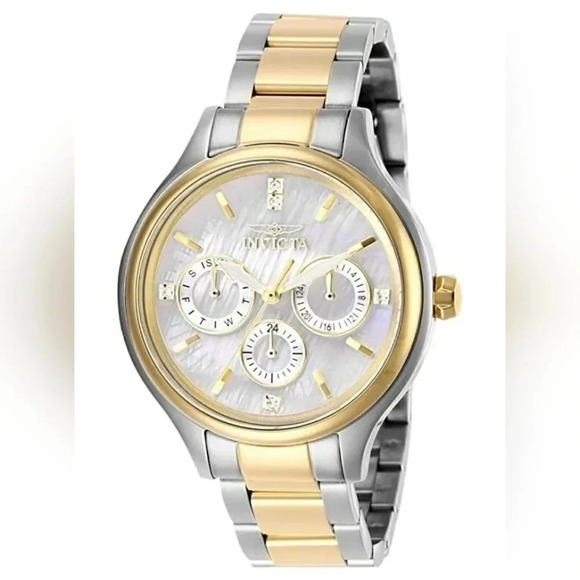 Invicta Angel Quartz Crystal White MOP Dial Ladies Watch 28655 Japan Movement - Picture 3 of 13